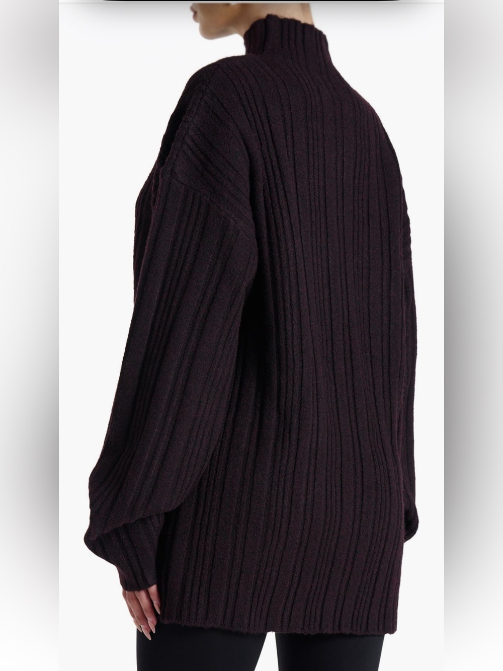 Naked Wardrobe Funnel Neck Sweater XL Black Oversized Knit NWOT - Picture 5 of 10